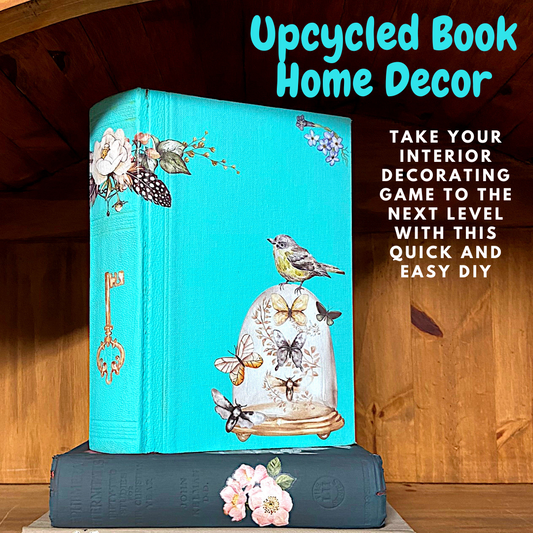 Adding Rub on Transfers to An Upcycled Book for Quick and Easy Home Decor