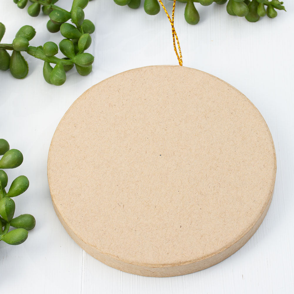 3-3/4" Dia - Paper Mache Blank Round Circle Ornament