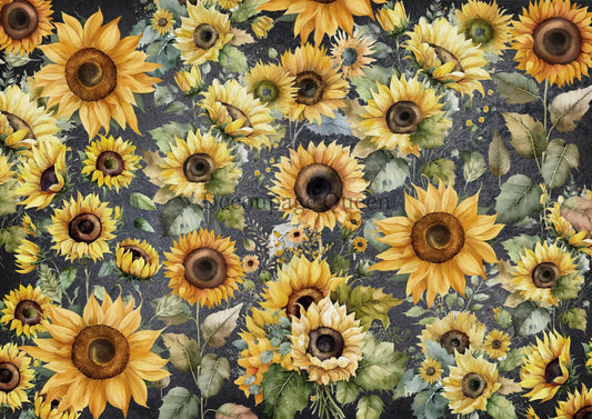 Decoupage Queen Field of Sunflowers Rice Paper
