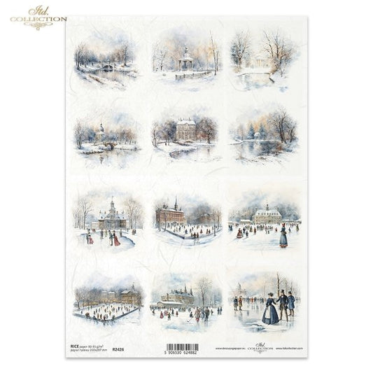 ITD Collection A4 Rice Paper - Winter Views R2426