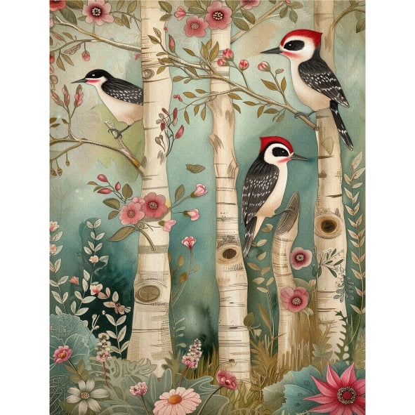 Decoupage Rice Paper Set of 6 - Cute Forest Animals