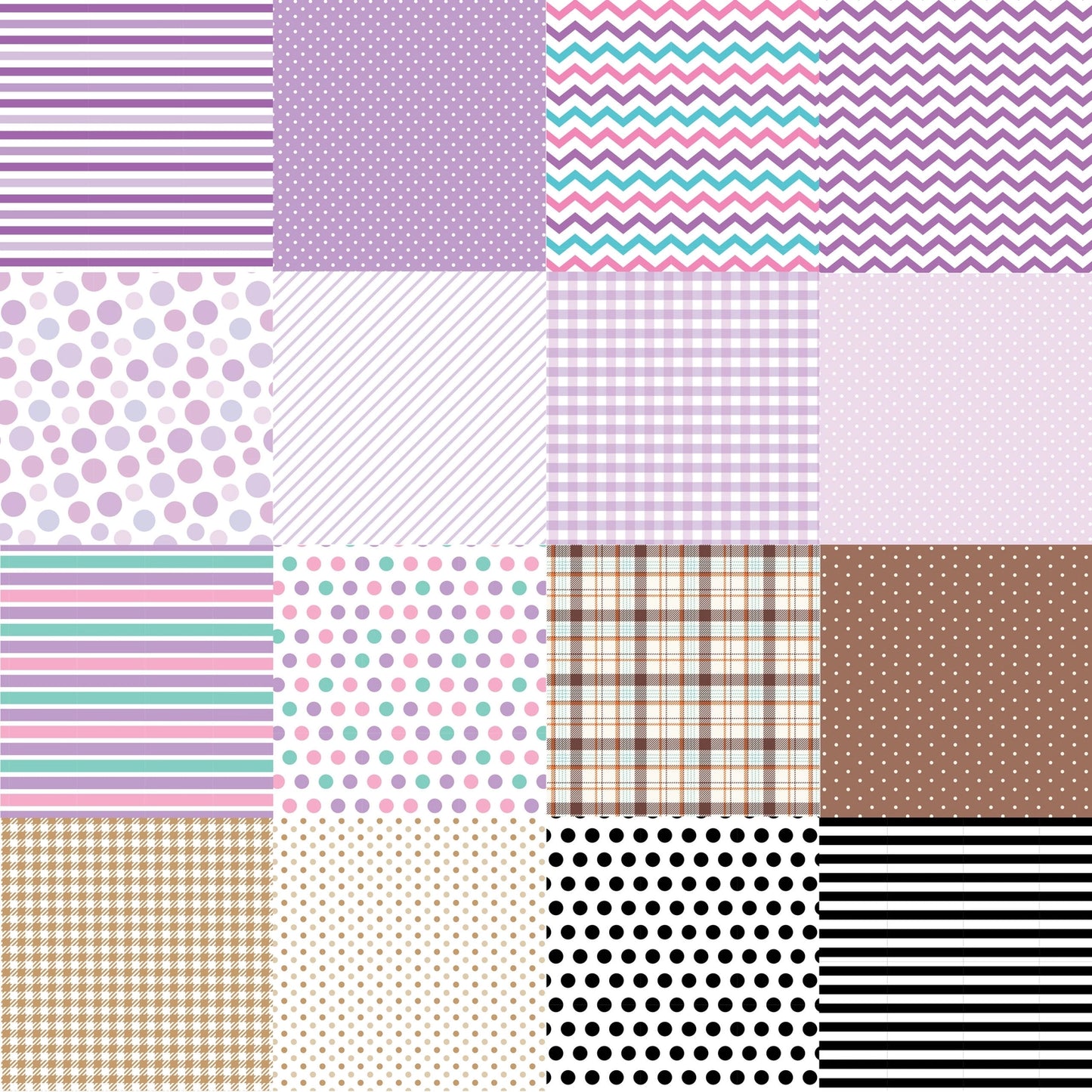 Stripes, Dots, and Plaids Patterned Paper Pack