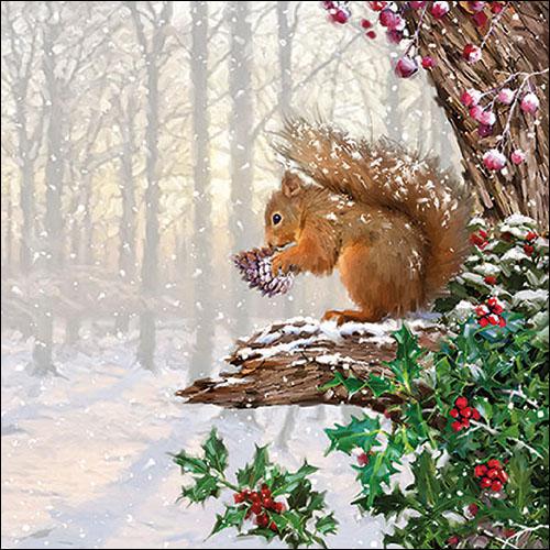 Decoupage Napkins 6.5" - Squirrel in Tree