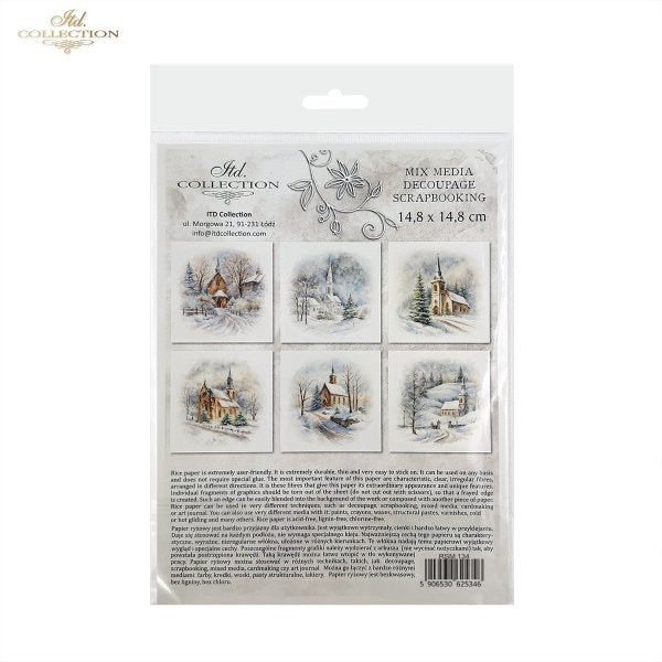 ITD Mini Collection Rice Paper Set - Winter Views, Churches