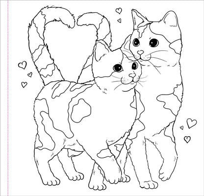 Cute and Curious Cats Artist's Coloring Book