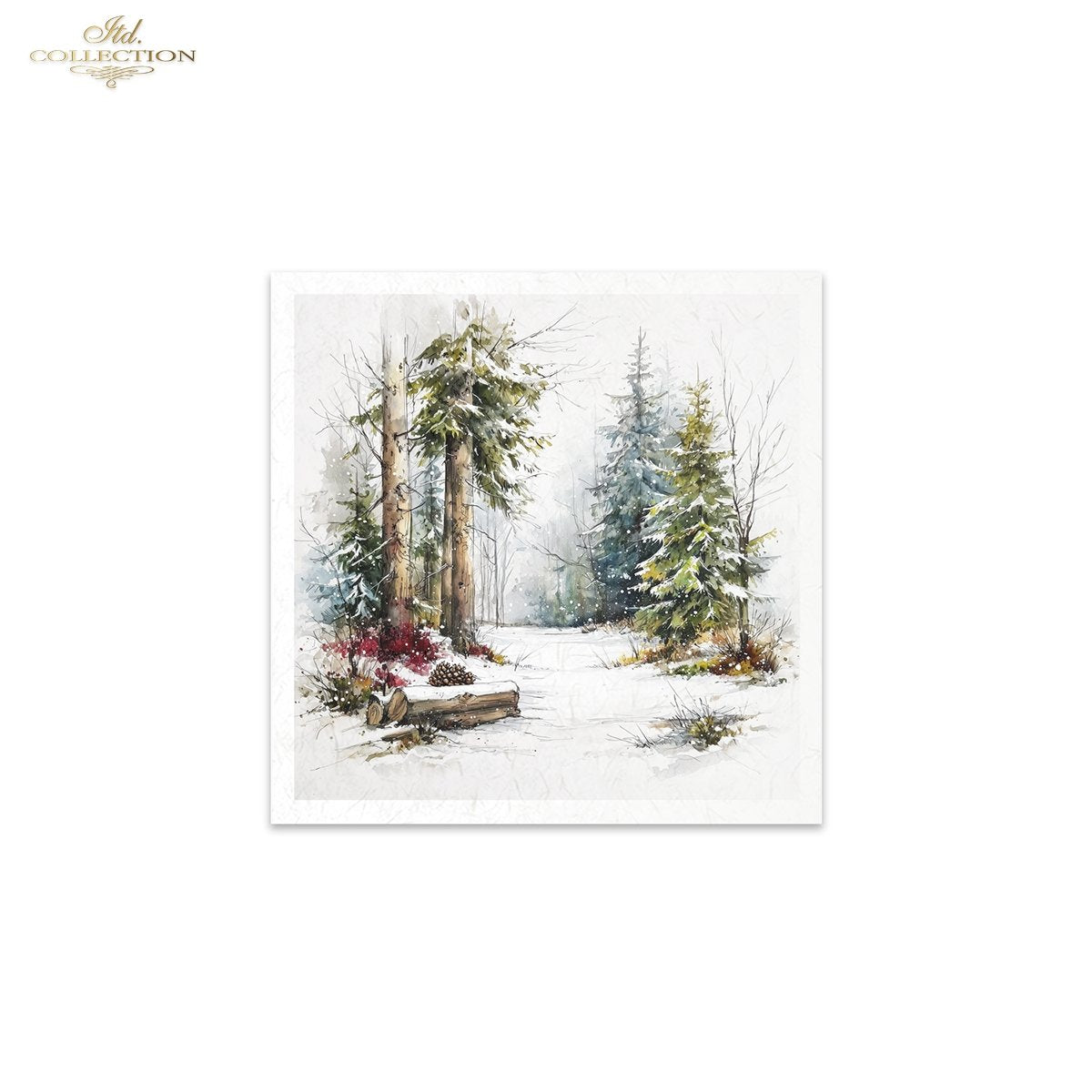Decoupage Rice Paper Mini Set - Christmas, Cabin in the Woods