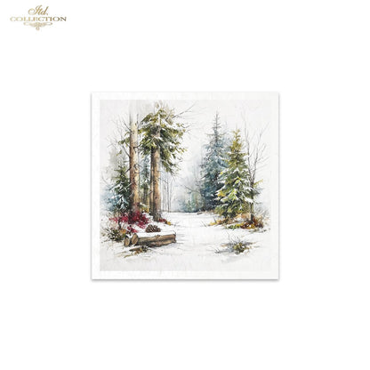 Decoupage Rice Paper Mini Set - Christmas, Cabin in the Woods