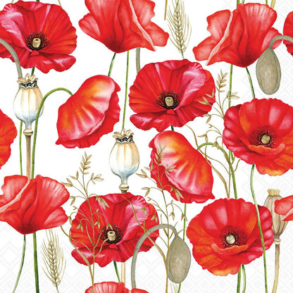 Decoupage Napkins 6.5" (2pcs)- Poppy All Over