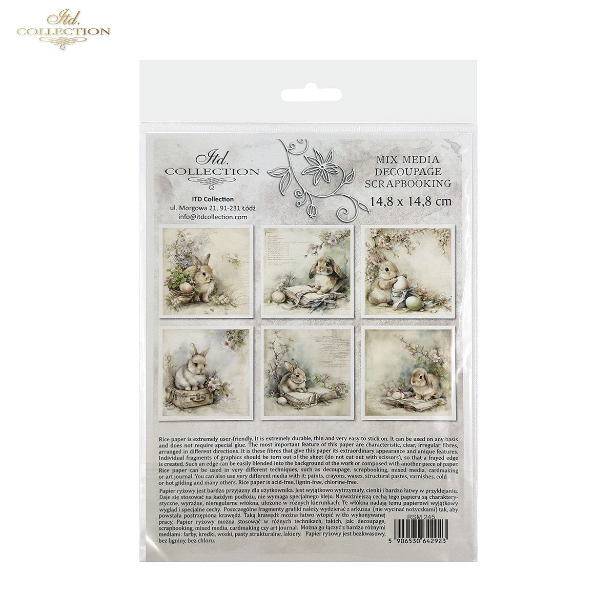 Decoupage Rice Paper Mini Set - Cute Bunnies