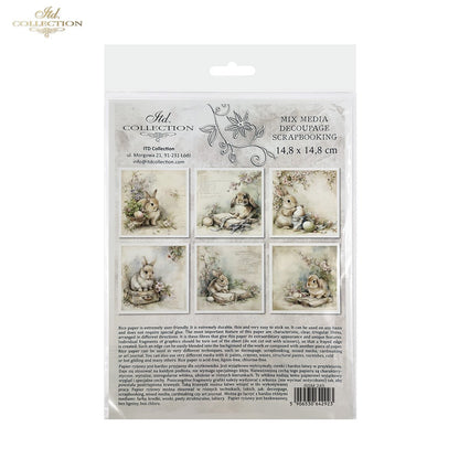 Decoupage Rice Paper Mini Set - Cute Bunnies