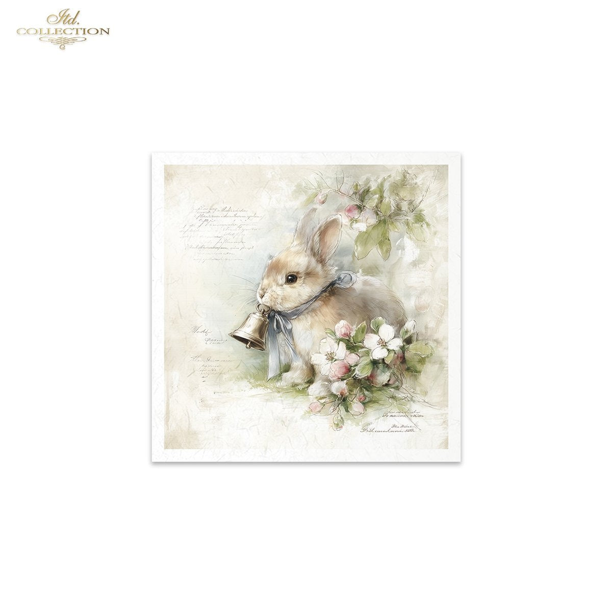 Decoupage Rice Paper Mini Set - Spring Teacups and Bunnies