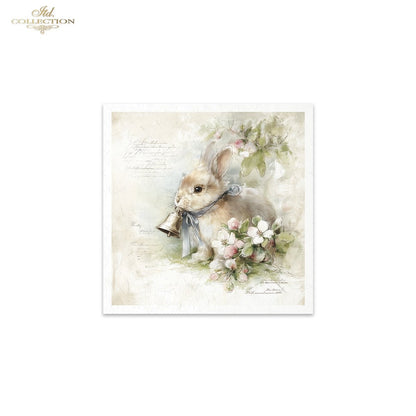 Decoupage Rice Paper Mini Set - Spring Teacups and Bunnies