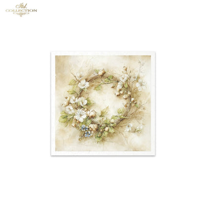 Decoupage Rice Paper Mini Set - Spring Floral Wreaths