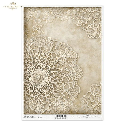 ITD Collection A4 Rice Paper - Lace Doilies II R2474