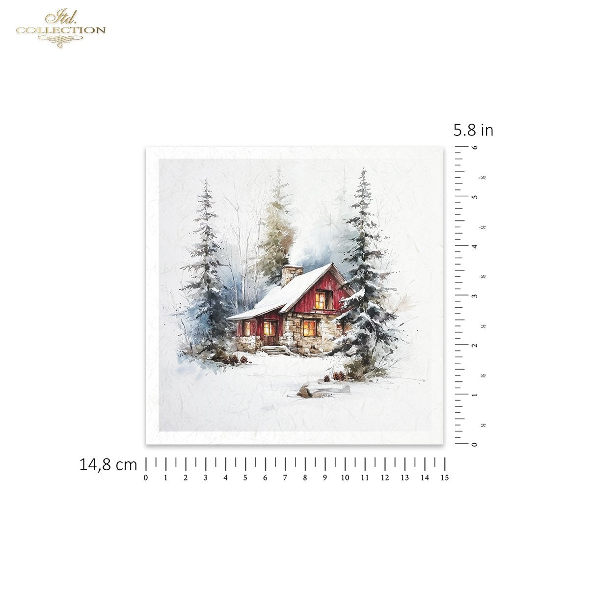 Decoupage Rice Paper Mini Set - Christmas, Cabin in the Woods
