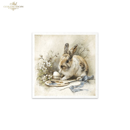 Decoupage Rice Paper Mini Set - Bunnies Gardening