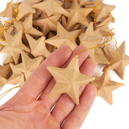 Blank Paper Mache Dimensional Star Ornament - 2 Sizes