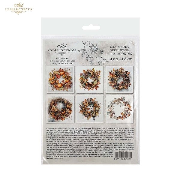 ITD Collection Mini Rice Paper Set - Autumn Wreaths II