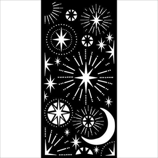 Stamperia 5" x 10" Stencil - Christmas Stars and Moon