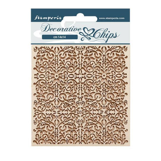 Stamperia 14 x 14 Decorative Chips - Vintage Library Pattern