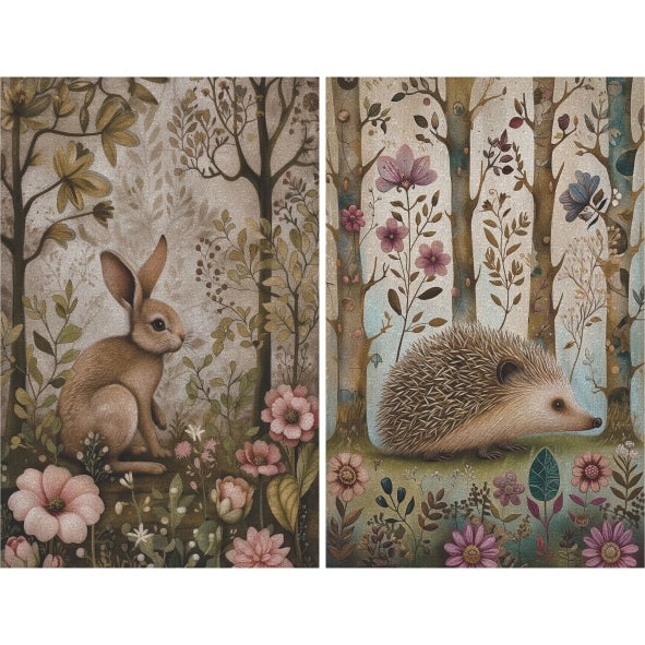 Decoupage Rice Paper Set of 6 - Cute Forest Animals