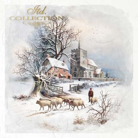 Decoupage Mini Rice Paper Set - Winter Views