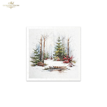 Decoupage Rice Paper Mini Set - Christmas, Cabin in the Woods