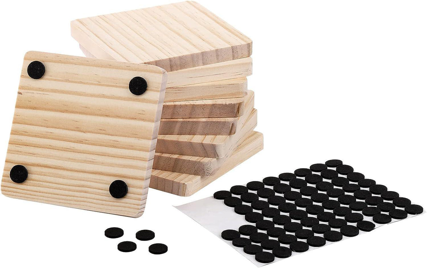 Square Wooden Coasters - Set of 4