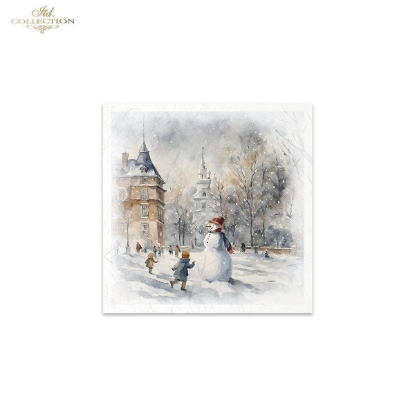 ITD Mini Collection Rice Paper Set - Winter Views, Snowmen