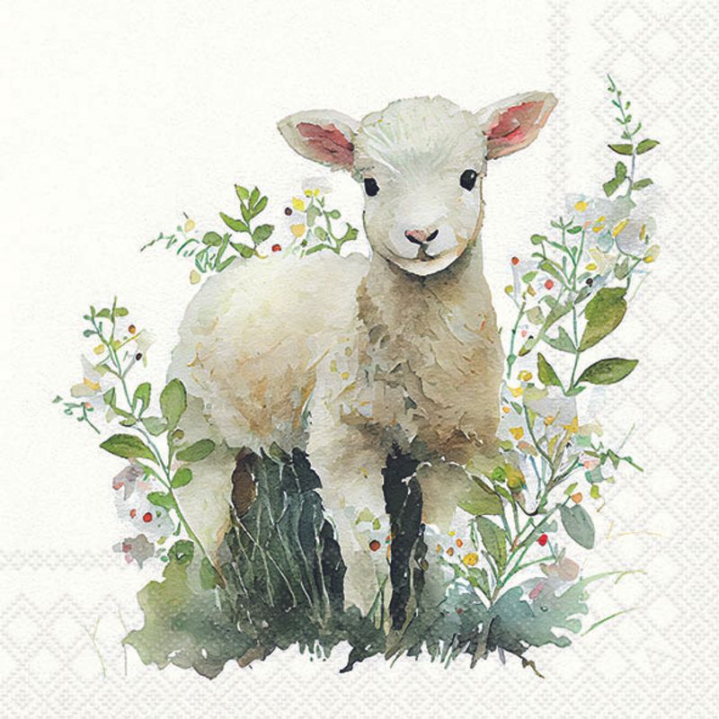 Decoupage Napkins 6.5" - Lamb