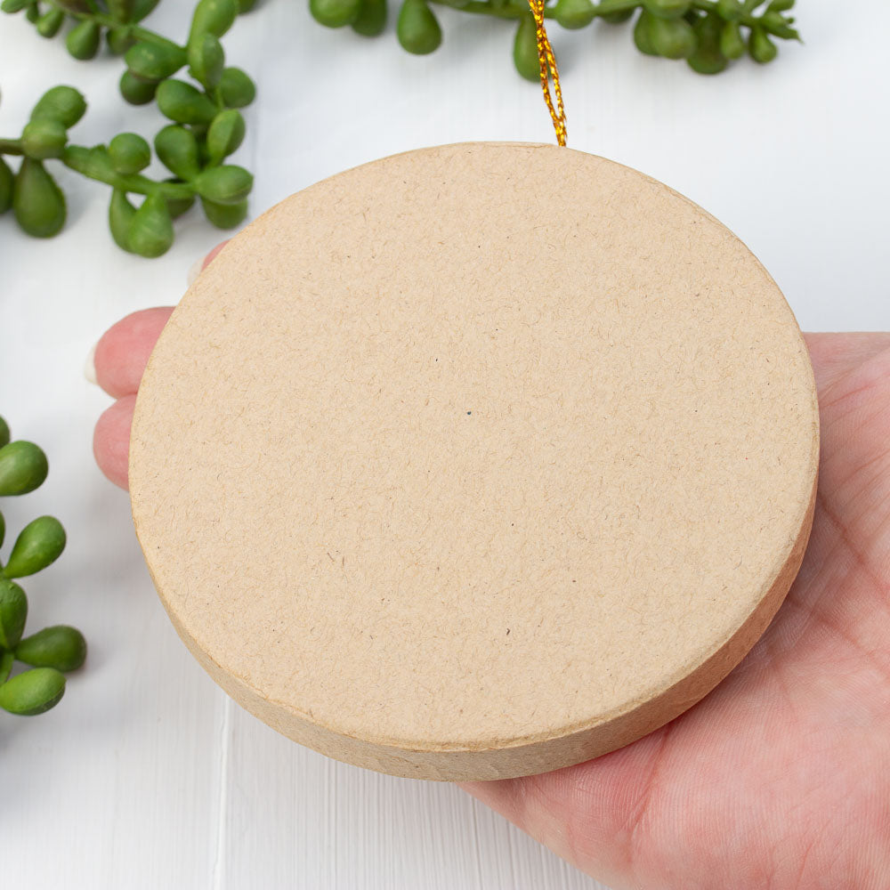3-3/4" Dia - Paper Mache Blank Round Circle Ornament