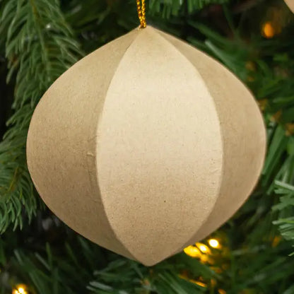 3-3/4" Paper Mache 6 Sided Ornament