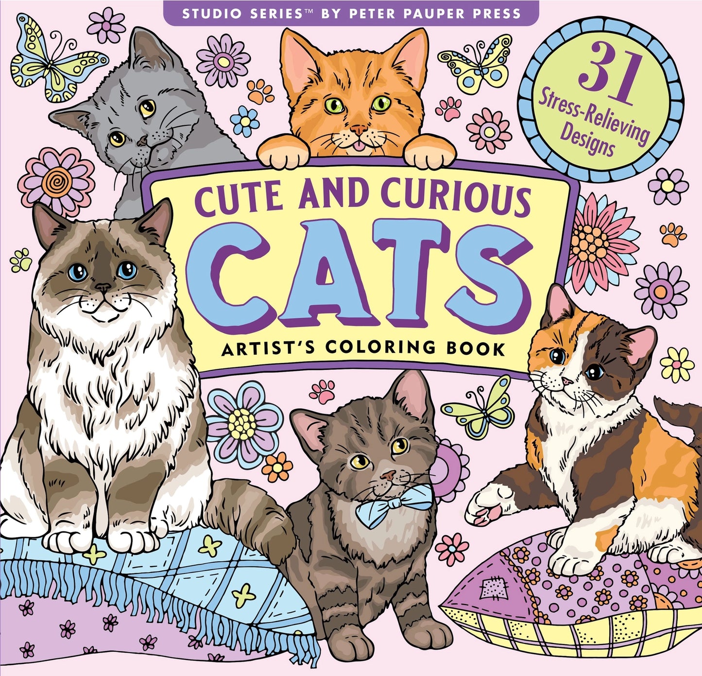 Cute and Curious Cats Artist's Coloring Book