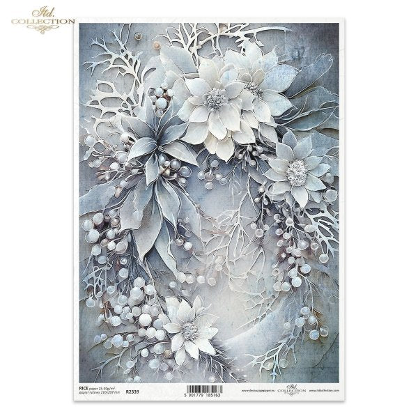 ITD Collection A4 Rice Paper - Winter Flowers III R2339