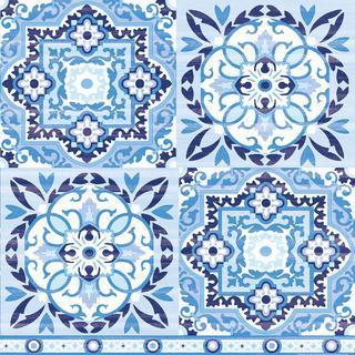 S074# 3x Single SMALL Paper Napkins For Decoupage Craft Blue