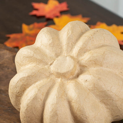 Paper Mache Pumpkin - 4-1/4"H x 6.5" W