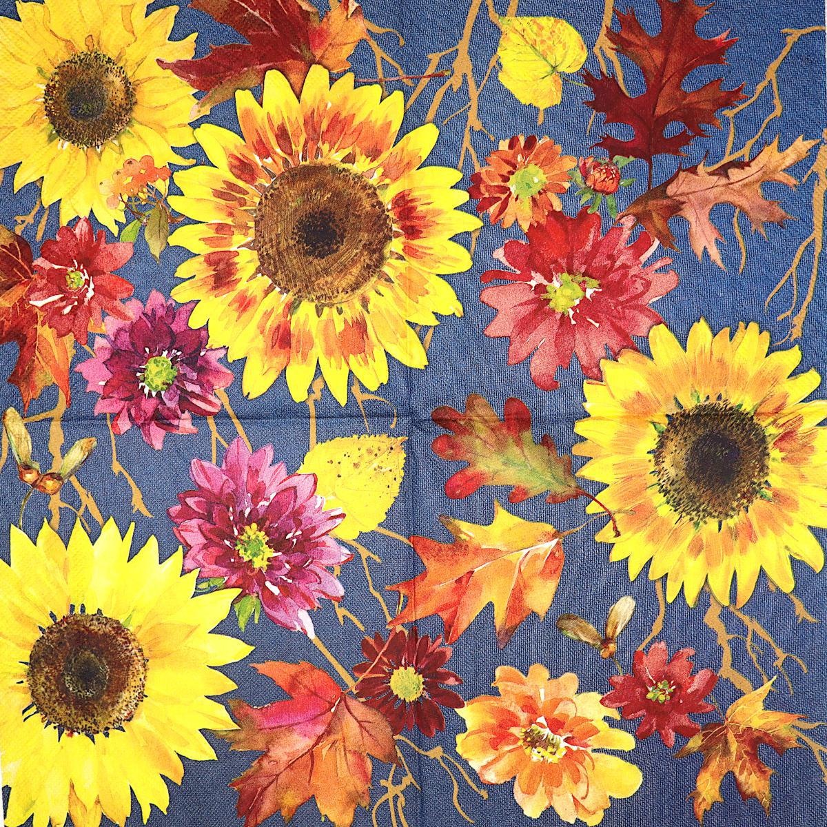 Decoupage Napkins 6.5"- Fall Flowers