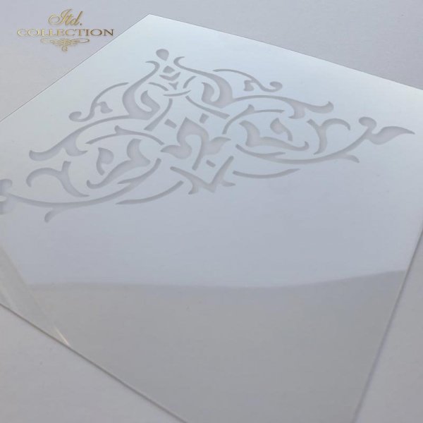 6" Transparent Stencil - Corner Filigree