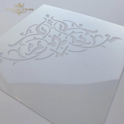 6" Transparent Stencil - Corner Filigree
