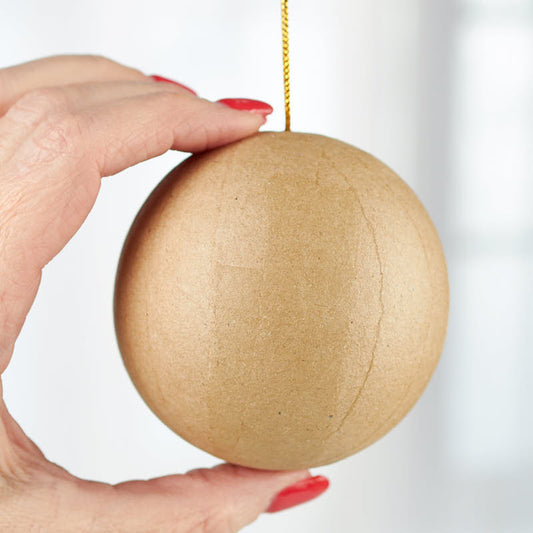 3" Paper Mache Ball Ornament