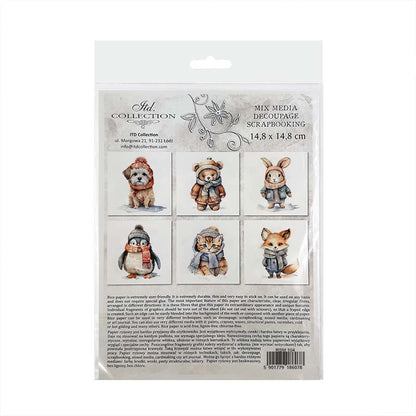 ITD Mini Collection Rice Paper Set - Animals in Winter Costume II