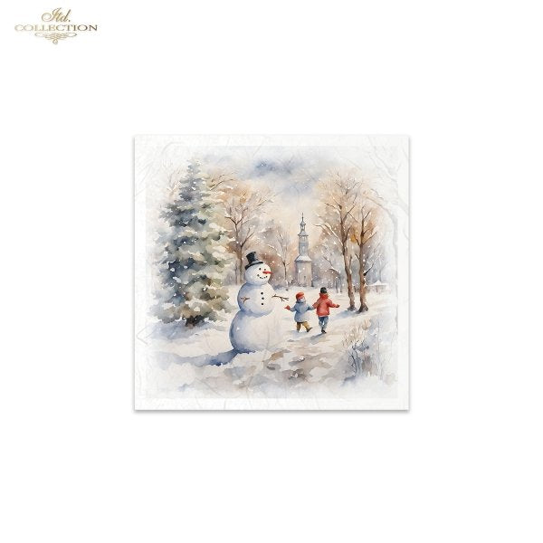 ITD Mini Collection Rice Paper Set - Winter Views, Snowmen