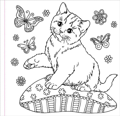 Cute and Curious Cats Artist's Coloring Book