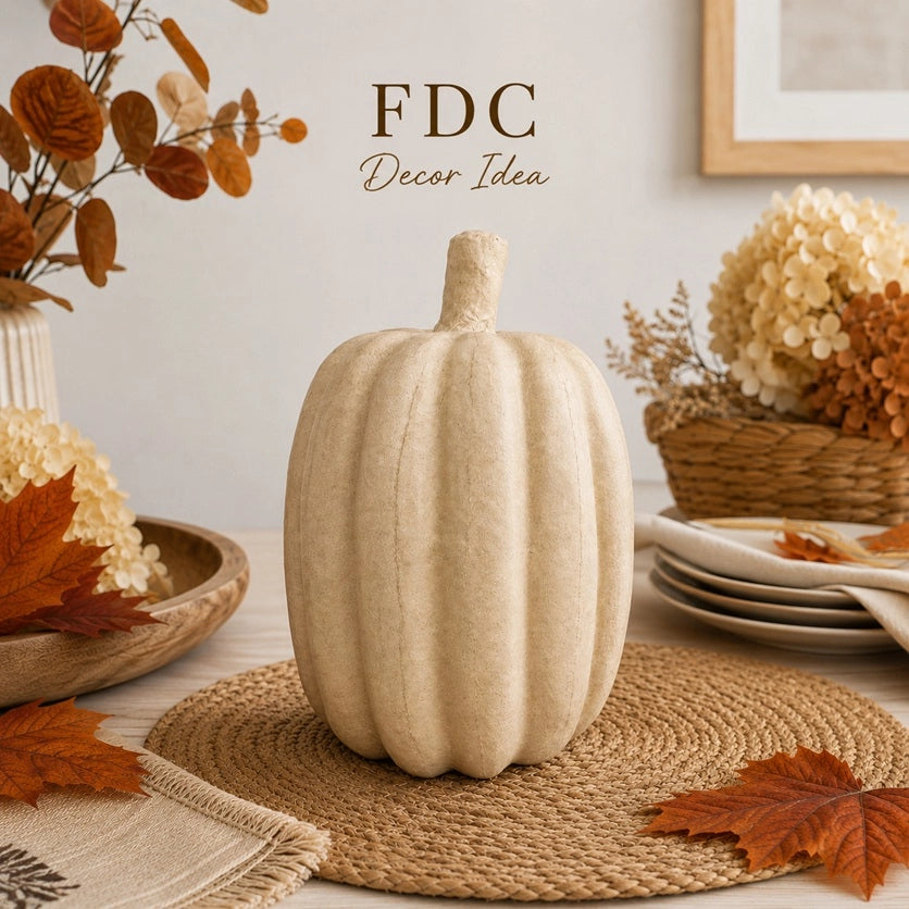 Paper Mache Pumpkin - 10" x 6"