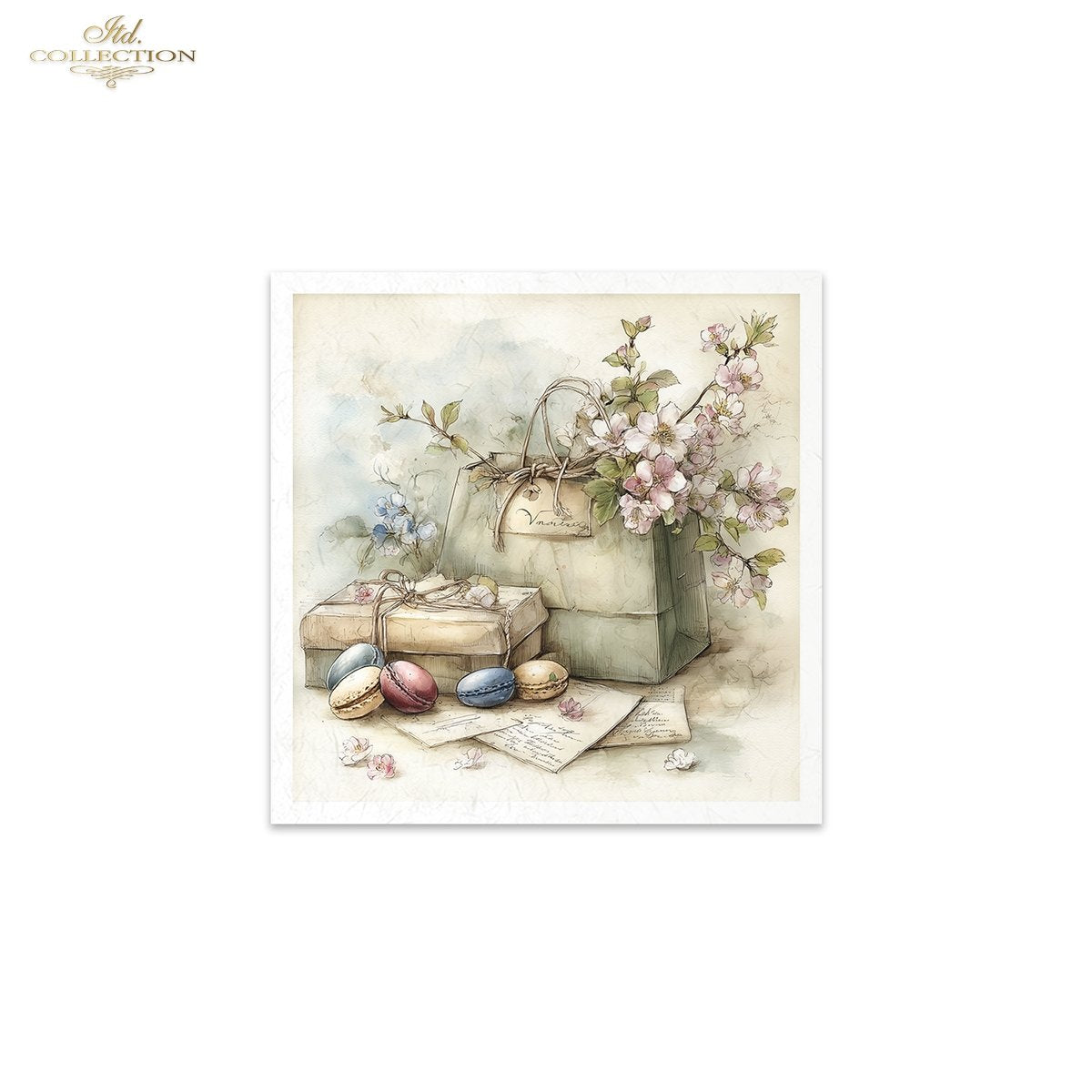 Decoupage Rice Paper Mini Set - Spring Teacups and Bunnies