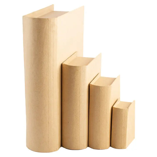 4 Piece Paper Mache Book Shaped Box Set