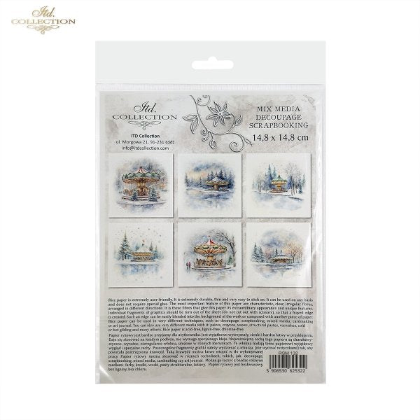 ITD Mini Collection Rice Paper Set - Winter Views, Carousel