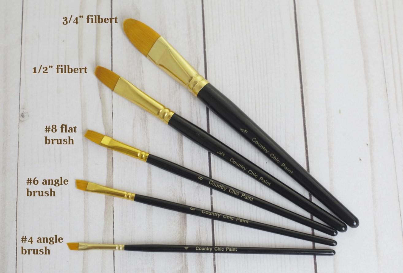 Country Chic - Artist Brushes - Sets of Assorted Synthetic Detail