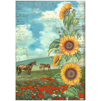 Stamperia Rice Paper A4 Value Pack- Sunflower Art