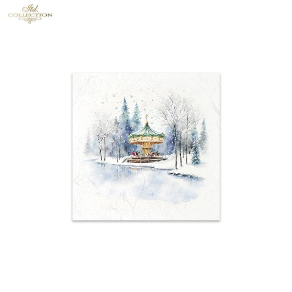 ITD Mini Collection Rice Paper Set - Winter Views, Carousel